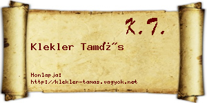 Klekler Tamás névjegykártya