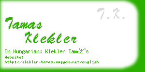 tamas klekler business card